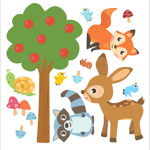 Wallums Wall Decor Woodland Friends Printed Wall Decal | Wayfair.ca